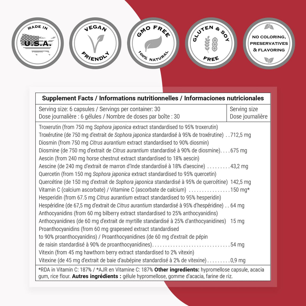 Supersmart VeinoMax Advanced Complex Flavonoids - 180 Vegetarian Capsules - image 4