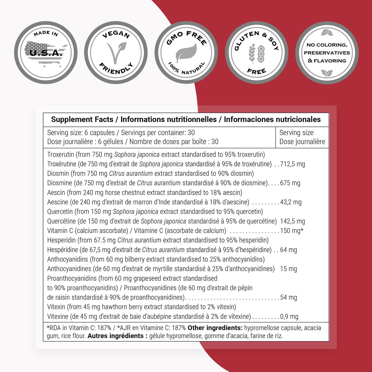 Supersmart VeinoMax Advanced Complex Flavonoids - 180 Vegetarian Capsules - image 4