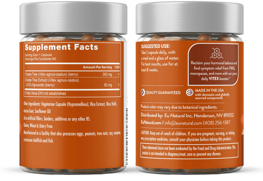 Eu Natural Vitex Chasteberry 400mg Women's Cycle Support - 60 Capsules - image 9