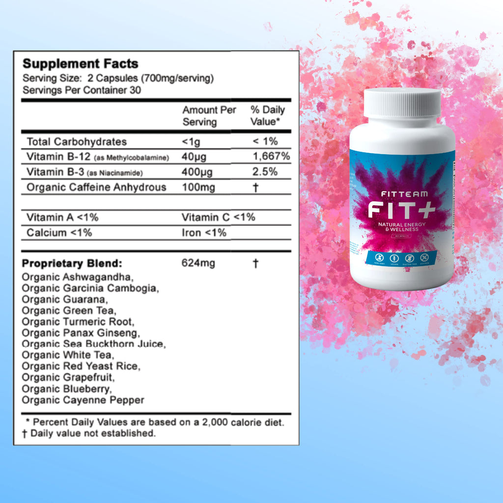 FITTEAM FIT Plus Organic Energy Capsules - 60 Count - image 3