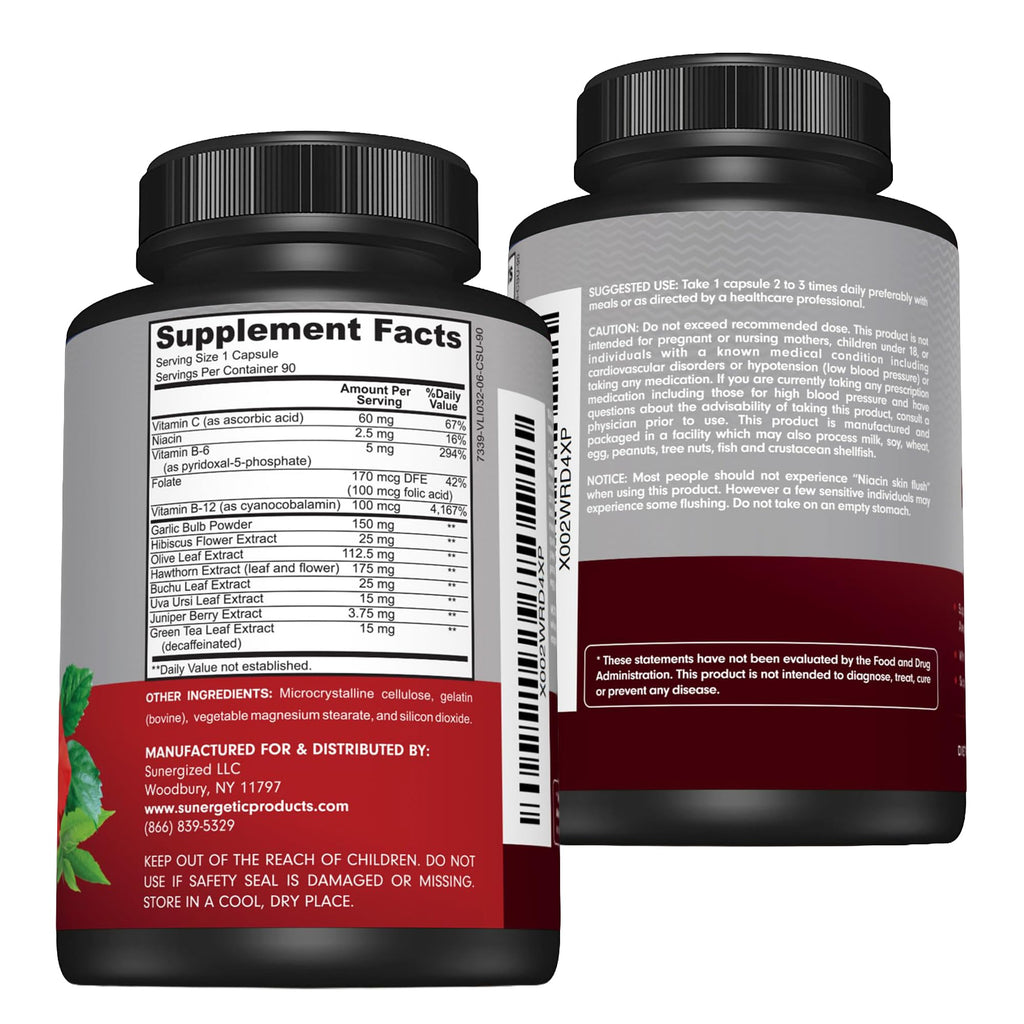 Sunergetic Blood Pressure Support Supplement - 90 Capsules - image 6