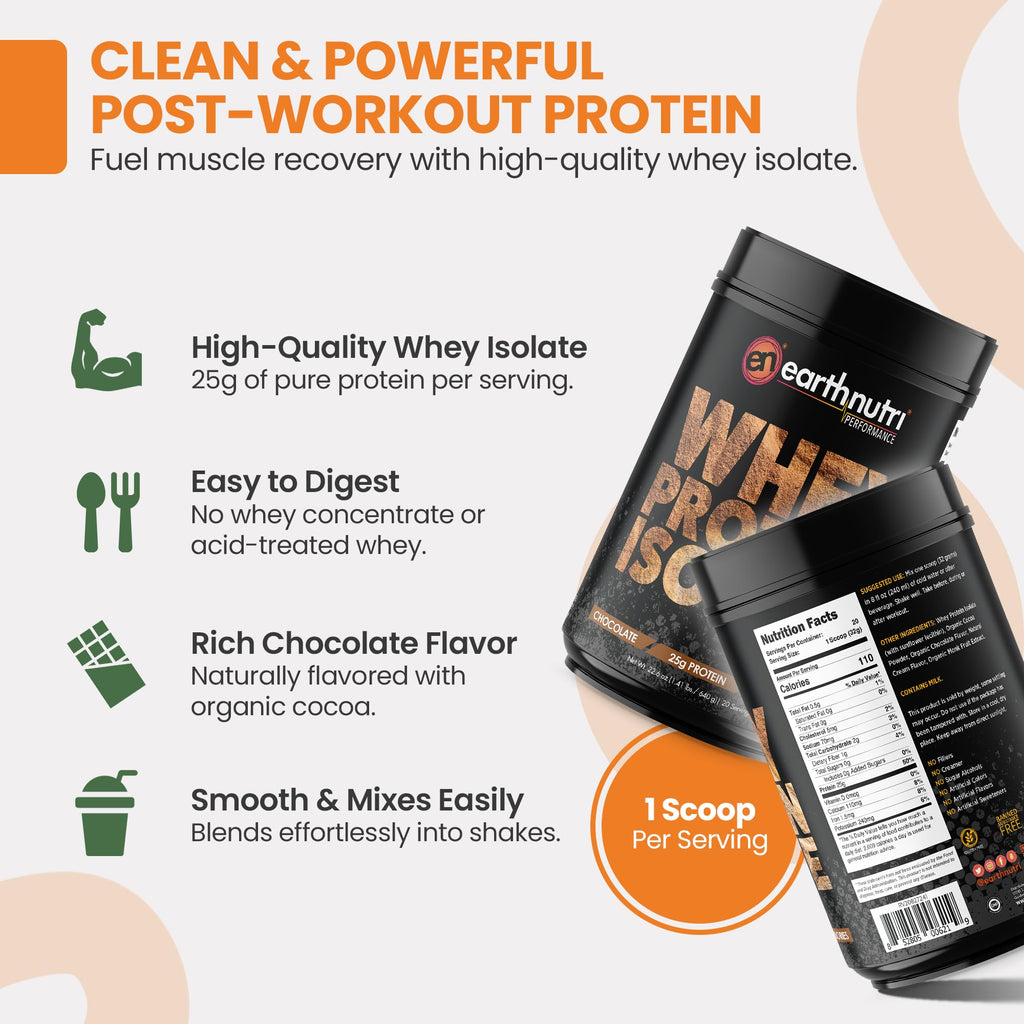 EarthNutri - Whey Isolate Protein Powder for Workout and Muscle