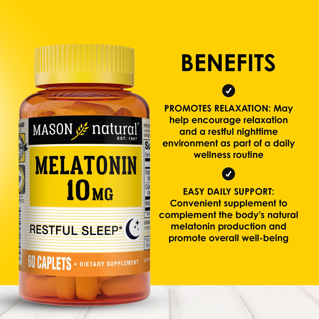 MASON NATURAL Melatonin with B6 and Calcium - Natural Sleep Aid