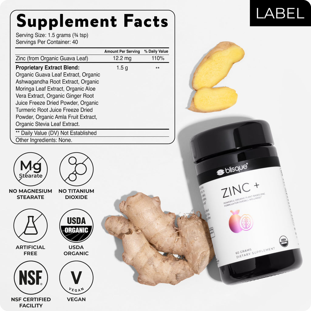 Blisque Organic Zinc Supplement Powder for Immune Support - 60g - image 7