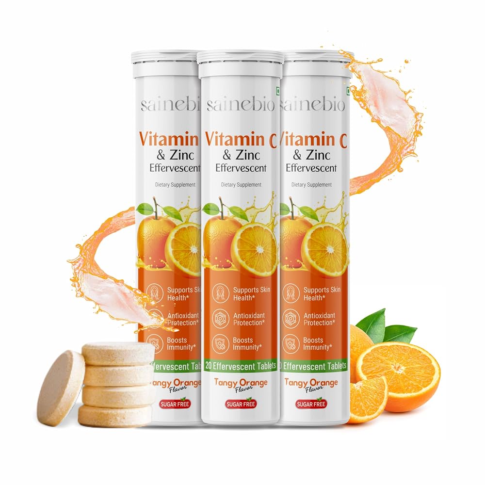 SAINEBIO Vitamin C 1000mg & Zinc 10 mg Effervescent Tablets