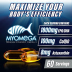 Myogenix Myomega Omega 3 with Co-Q10 & Astaxanthin - 90 Softgels - image 3