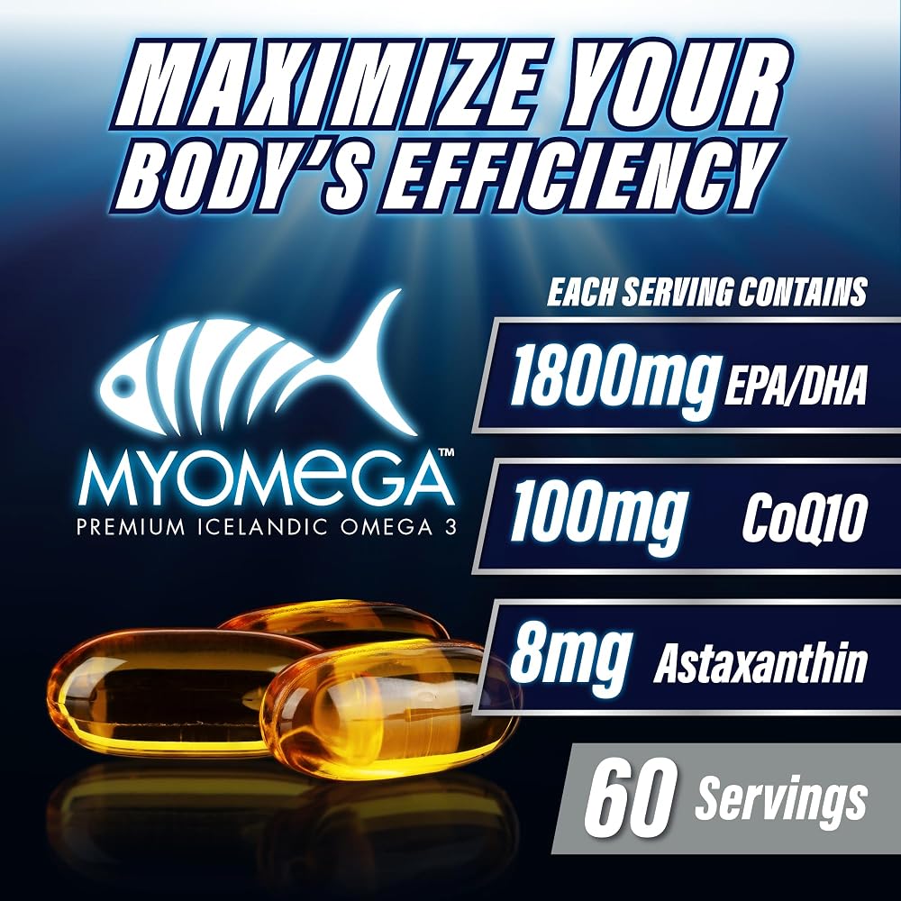 Myogenix Myomega Omega 3 with Co-Q10 & Astaxanthin - 90 Softgels - image 3
