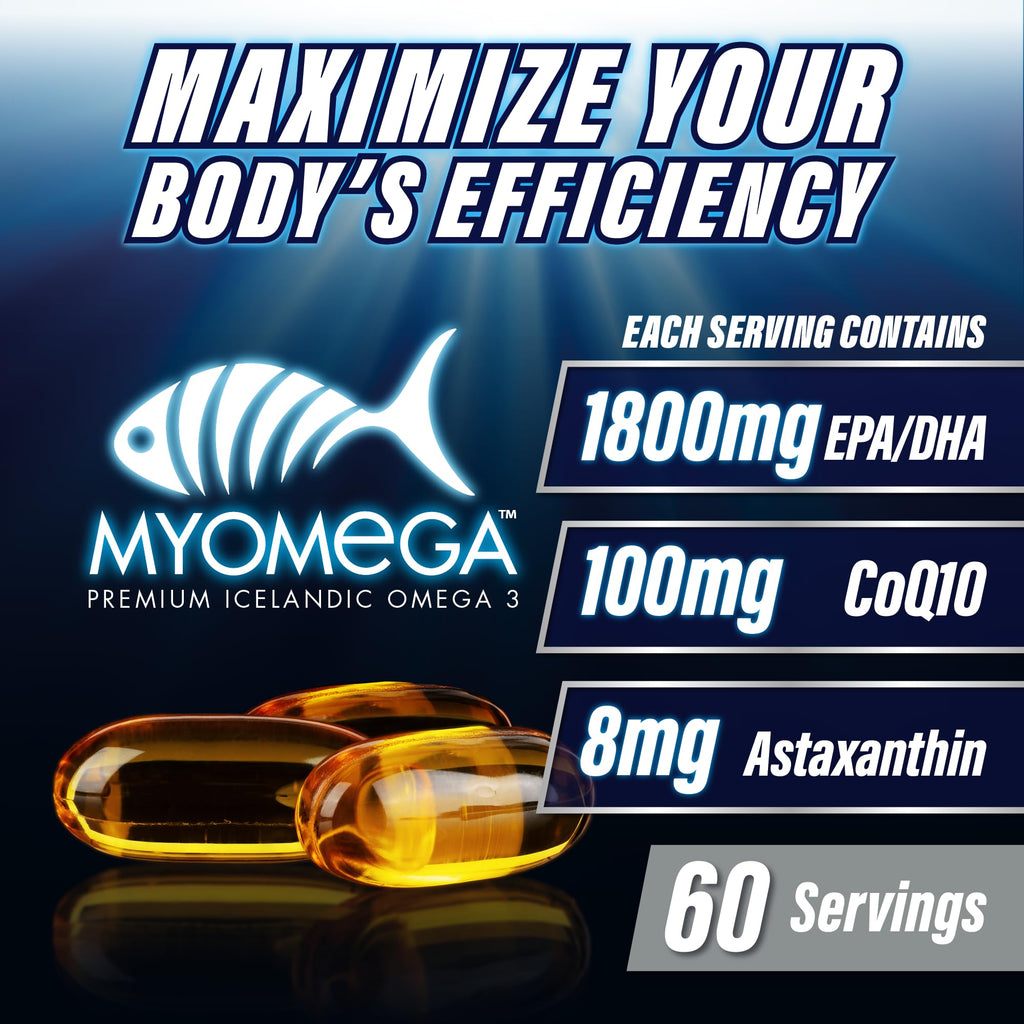 Myogenix Myomega Omega 3 with Co-Q10 & Astaxanthin - 90 Softgels - image 3