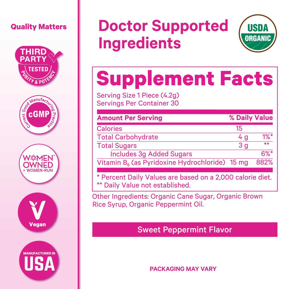 Pink Stork Organic Peppermint Sweets for Morning Sickness - 30 Count - image 6