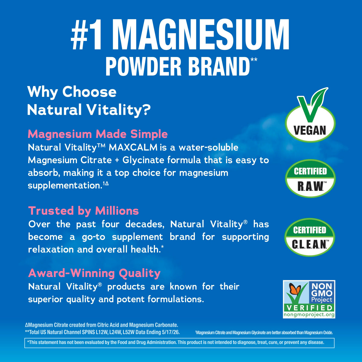 Natural Vitality Calm Magnesium Powder Watermelon - 8 oz - image 4