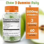 Health Supplied Sour Apple Flavored Vitamin C Gummies Mega Dose