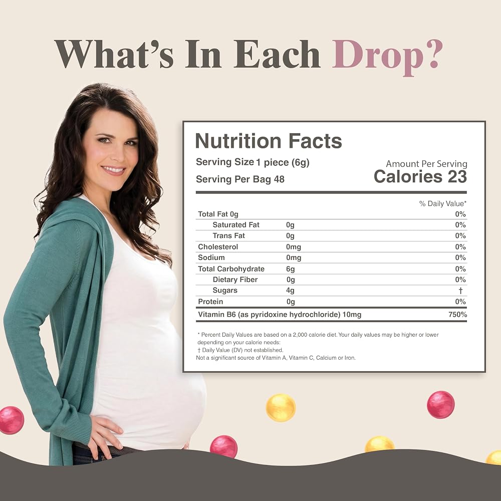 Preggie Pop Drops Plus Nausea Lozenges with Vitamin B6 - 48 Lozenges - image 2