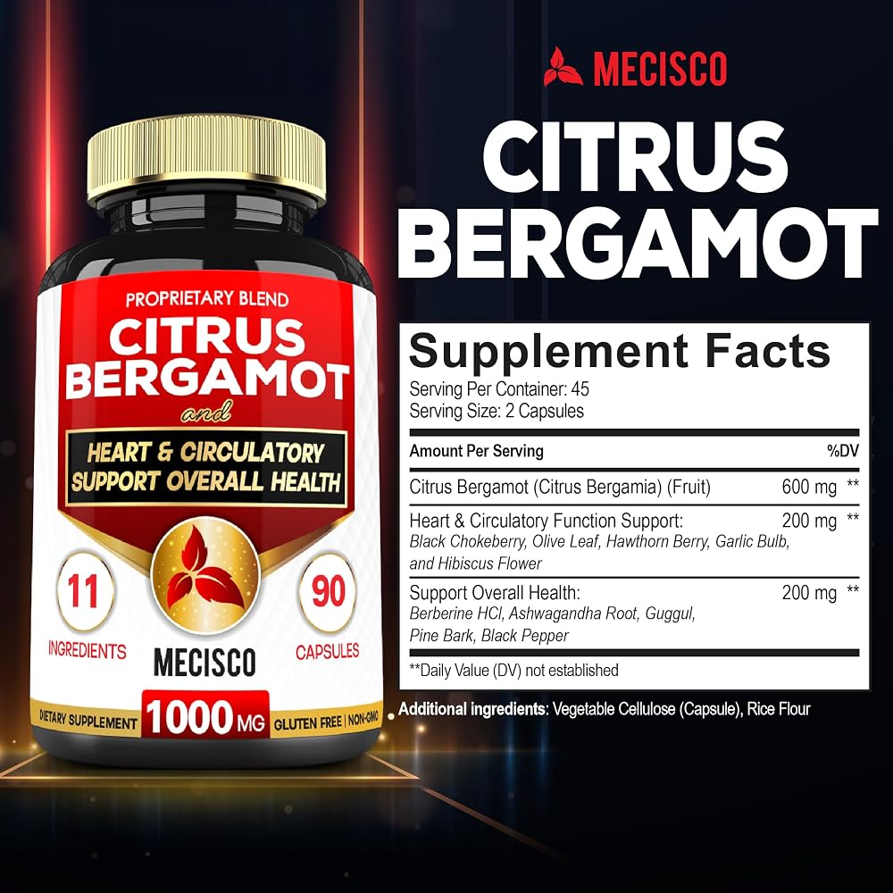 Mecisco Citrus Bergamot 1000mg Heart Health Support - 90 Capsules - image 2