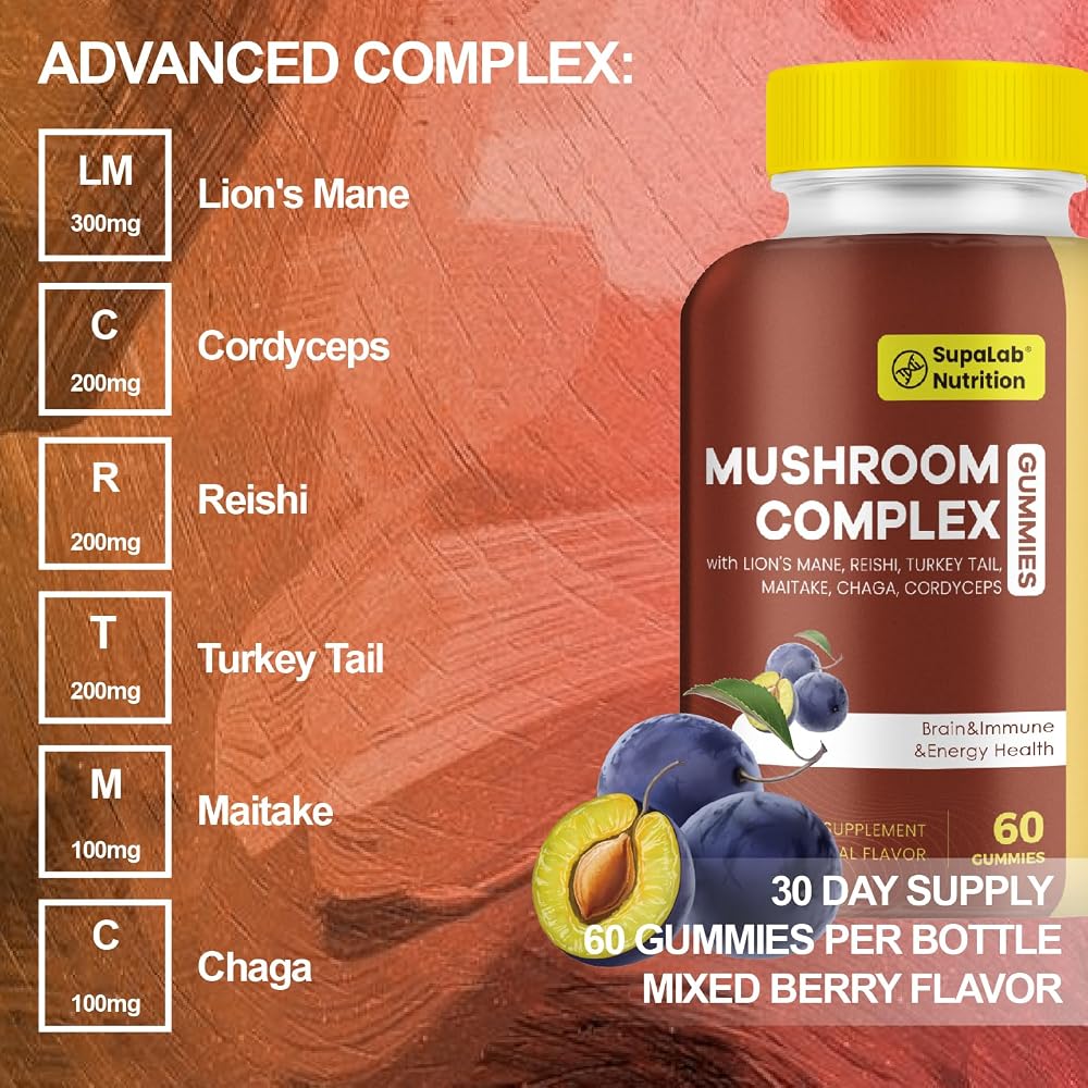 MEGNETA Premium Mushroom Gummies - 60 Capsules - image 4