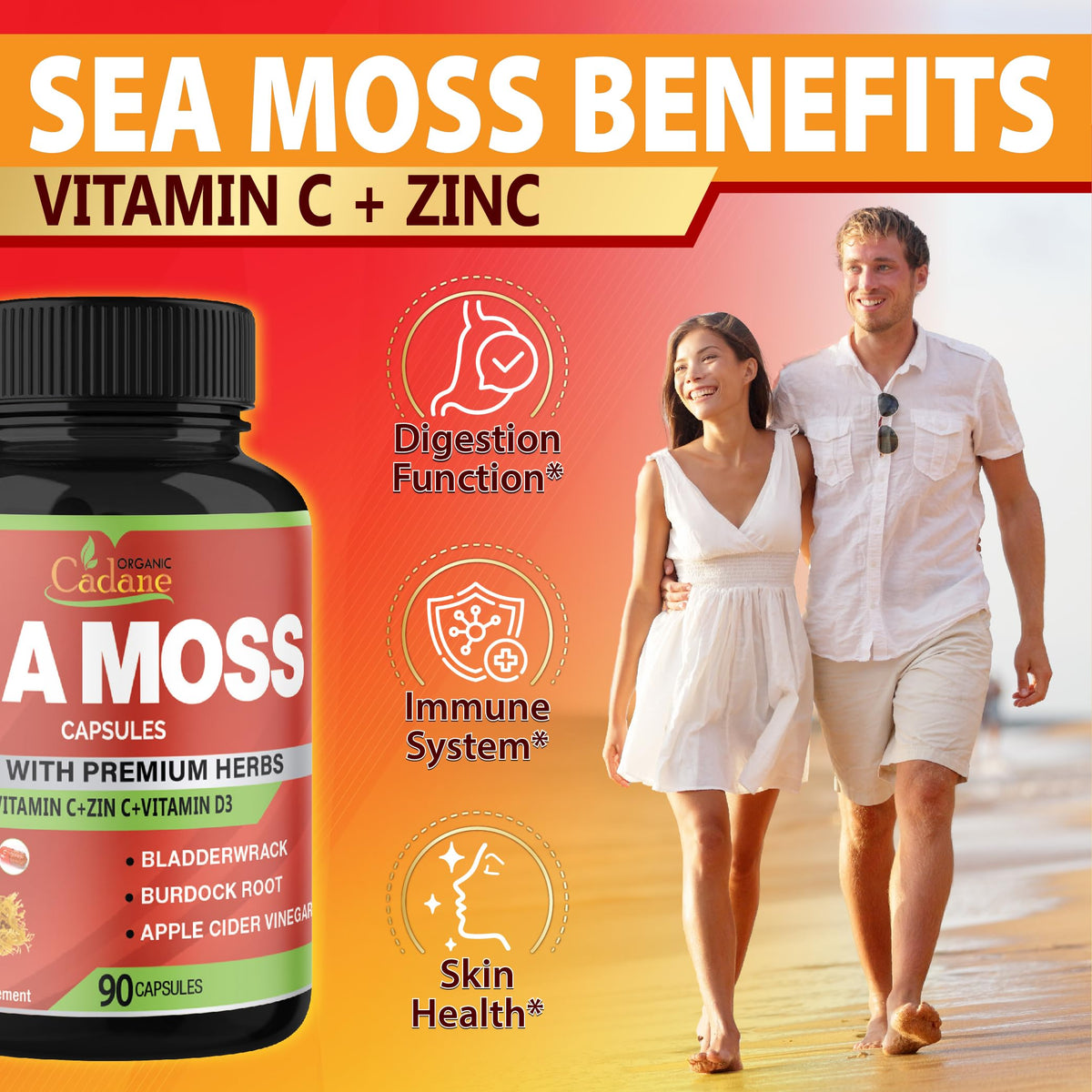 Organic Cadane Irish Sea Moss Extract Capsules - 90 Vegetarian Capsules - image 4