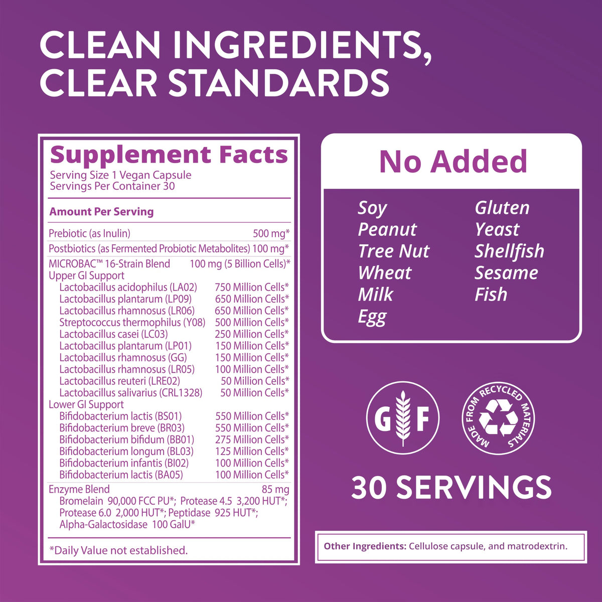 MRM Nutrition Daily Probiotics Intestinal & GI Health - 30 Capsules - image 2