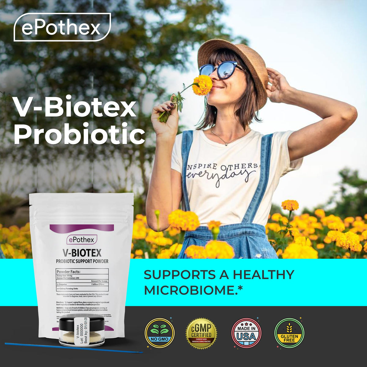 EPOTHEX V-Biotex Pure L. Crispatus Probiotic Powder - 240 Doses - image 2