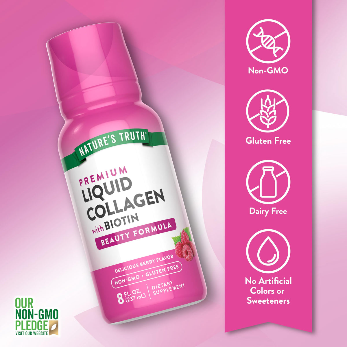 Nature's Truth Liquid Collagen with Biotin Types 1 & 3 - 8 Fl Oz - image 3