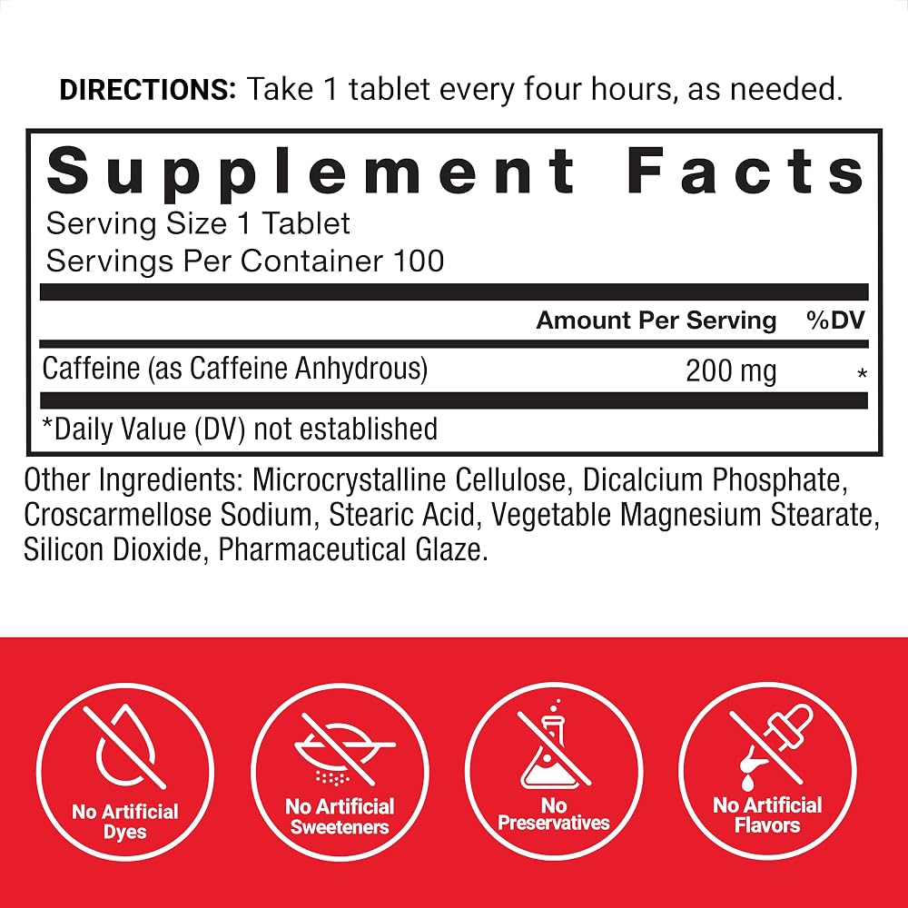 Force Factor Caffeine Pills 200mg