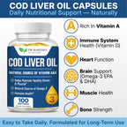 Dr. Martin's Nutrition Cod Liver Oil Softgels Omega-3 - 100 Softgels - image 2