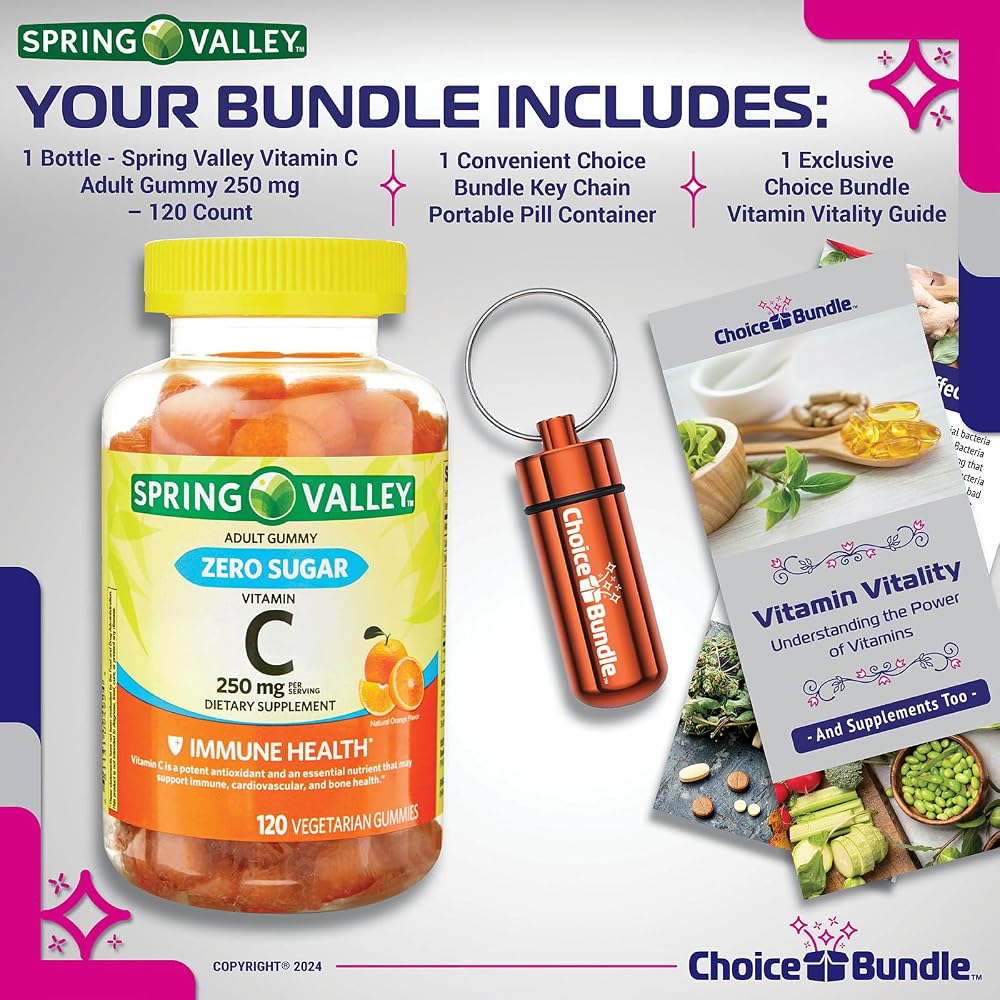 Choice Bundle Spring Valley Vitamin C Gummies Zero Sugar - 120 Count - image 2