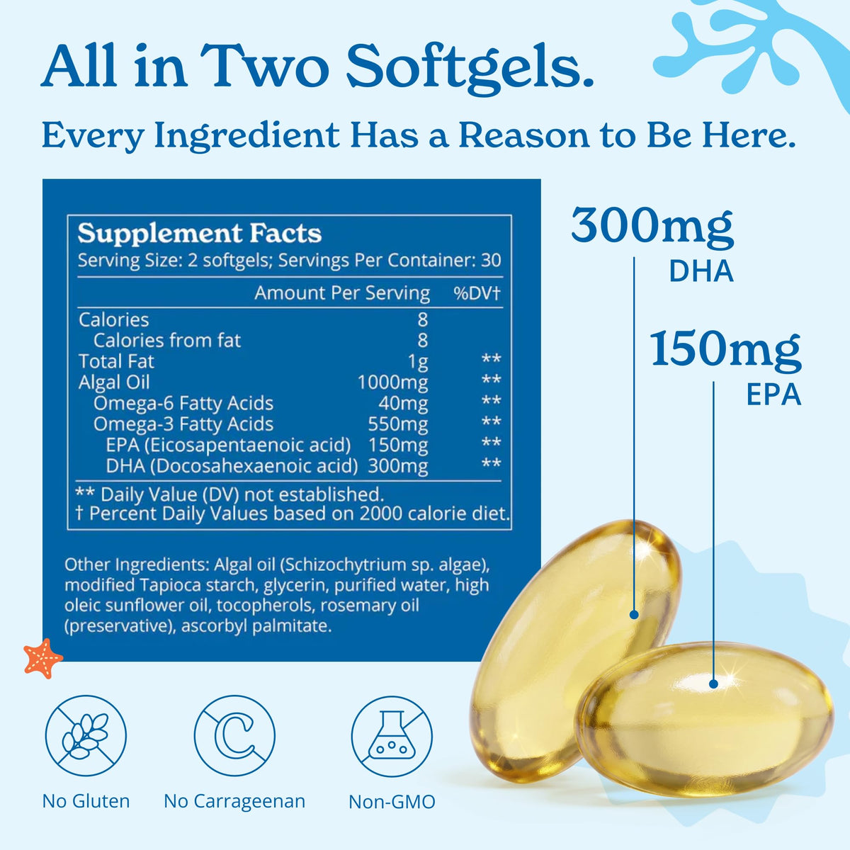 Calgee Vegan Omega 3 Algae Oil