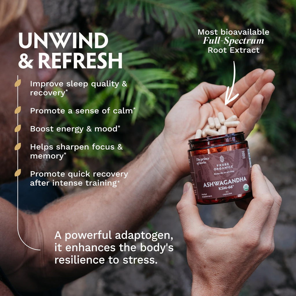 TRIBE ORGANICS Ashwagandha KSM-66 Organic Stress Support - 90 Capsules - image 8