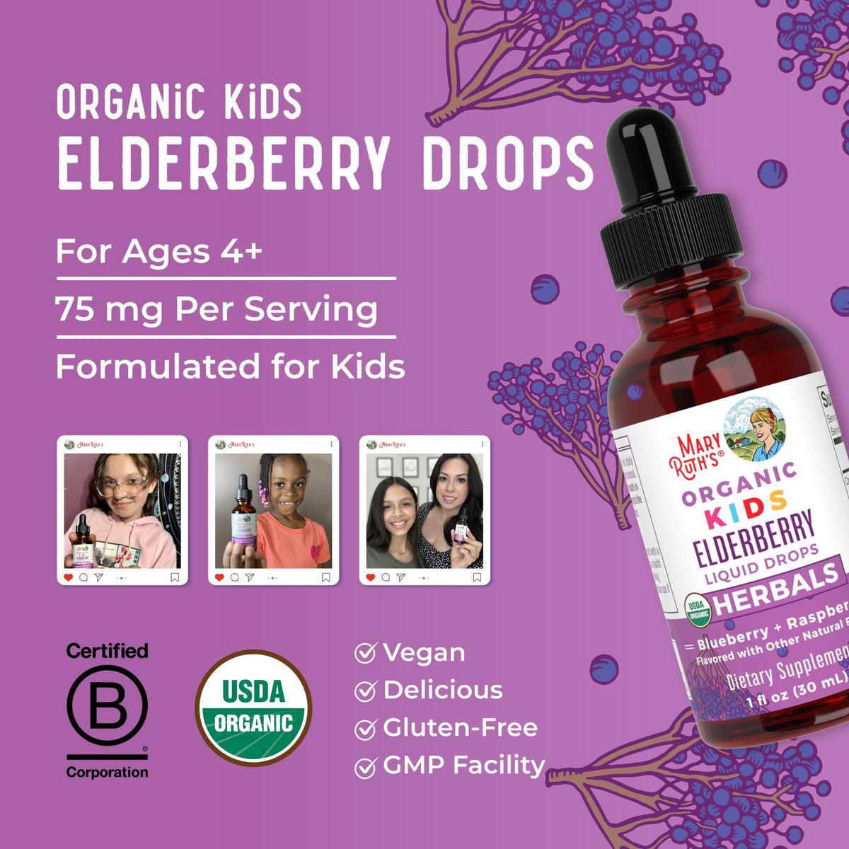 MARYRUTH'S Elderberry Liquid Drops