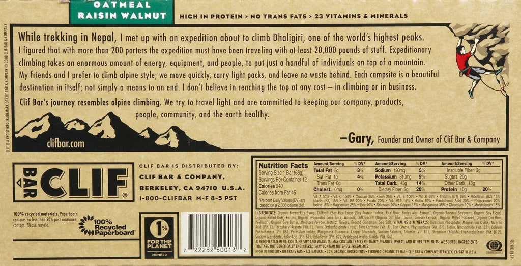CLIF Bar Energy Bars Oatmeal Raisin Walnut - 12 Count - image 3