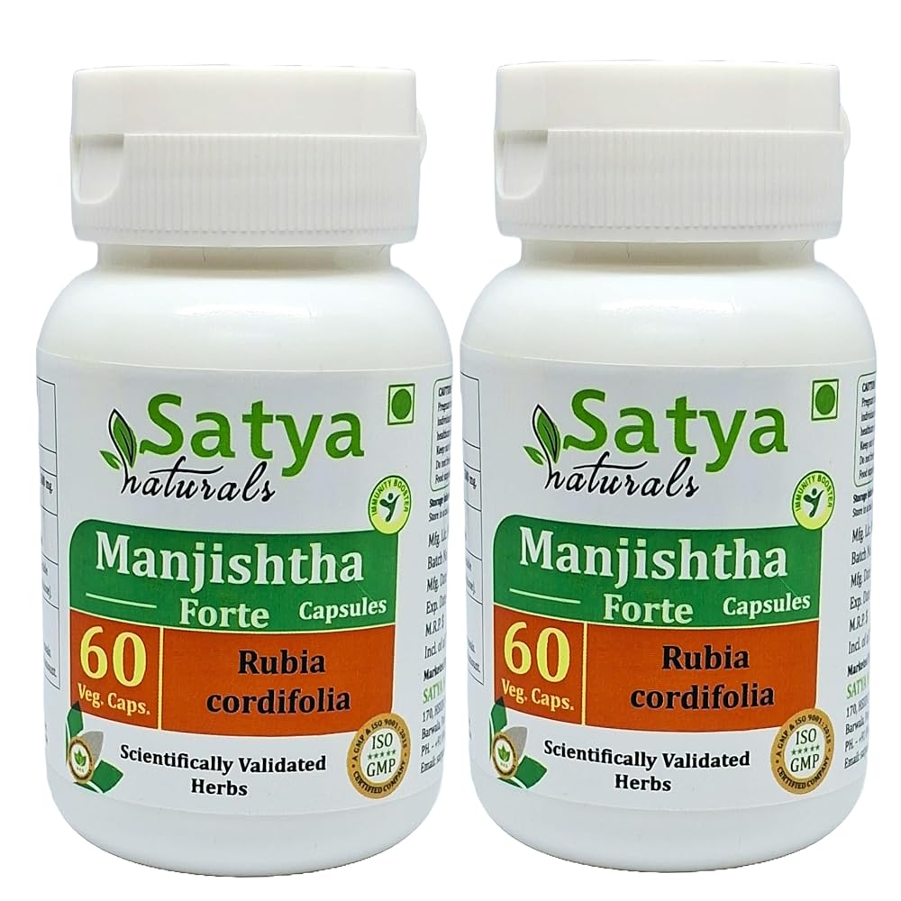 Satya Naturals Manjishtha Forte Capsules 500 mg. 60 Veg. Capsule