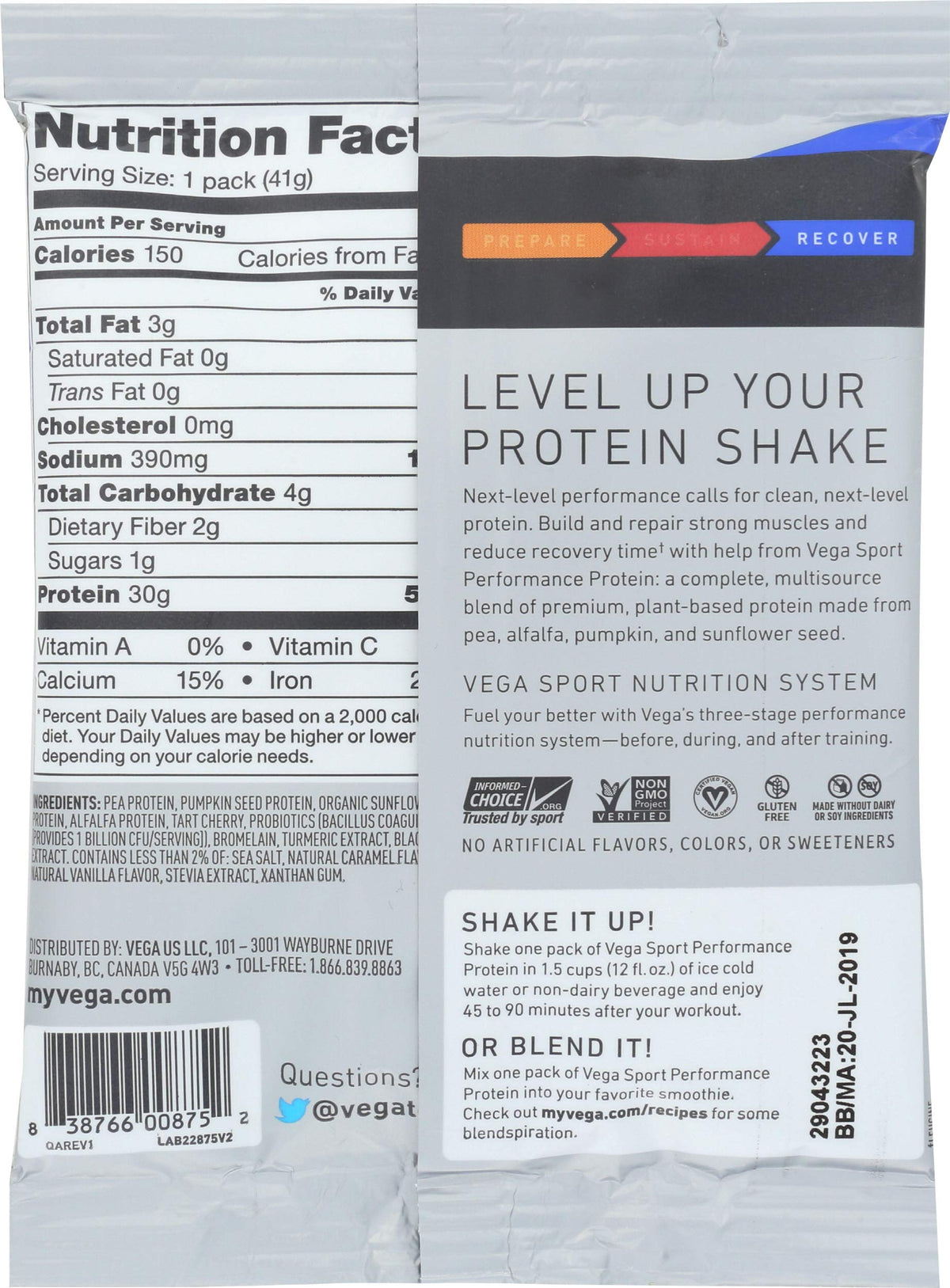 Vega Sport Performance Protein Powder Vanilla - 1.5 oz - image 4