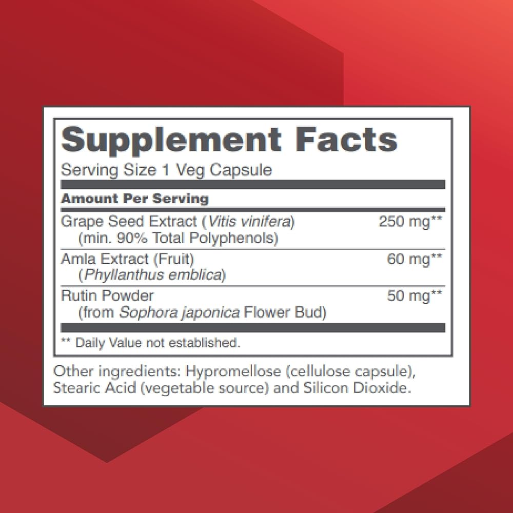 Protocol for Life Balance Grape Seed OPC 250mg - 90 Vegetarian Capsules - image 2