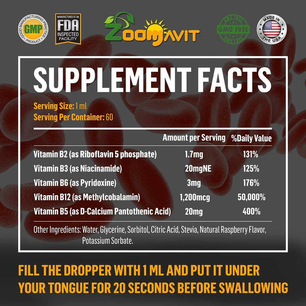 Zoomavit Vitamin B Complex Liquid Drops Energy Boost - 60 ml - image 7