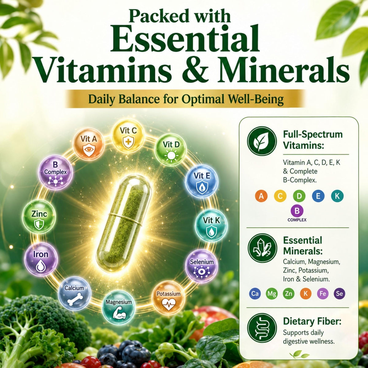 aegabe Super Fruits & Veggies Supplement - 60 Capsules - image 3