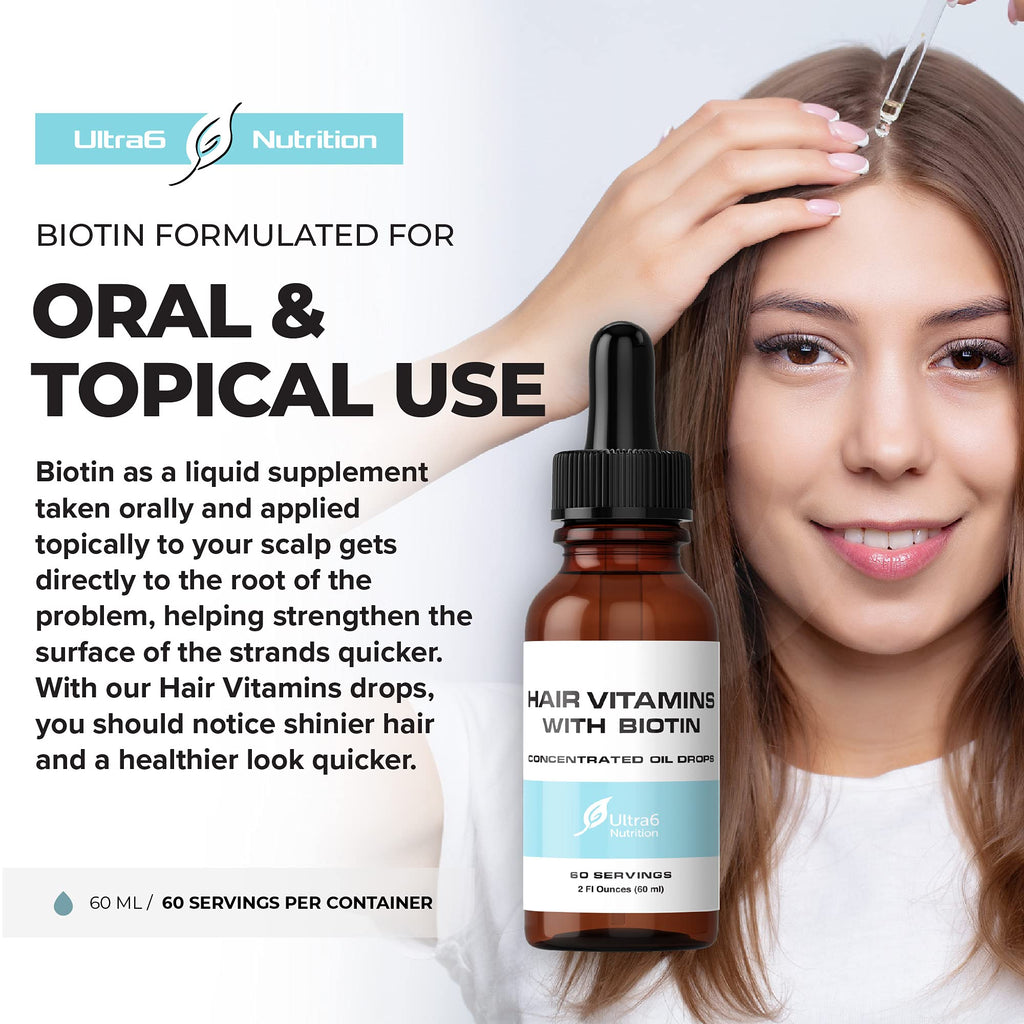 Ultra6 Nutrition Liquid Biotin with Hair Vitamins - 2 Fl Oz - image 2