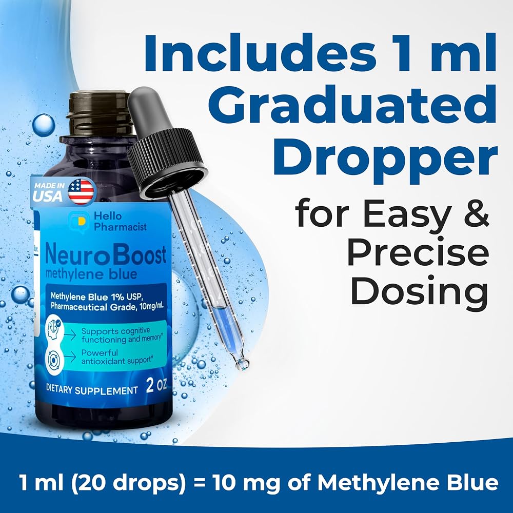 HelloPharmacist Methylene Blue 1% Liquid Brain Support - 2 oz - image 4