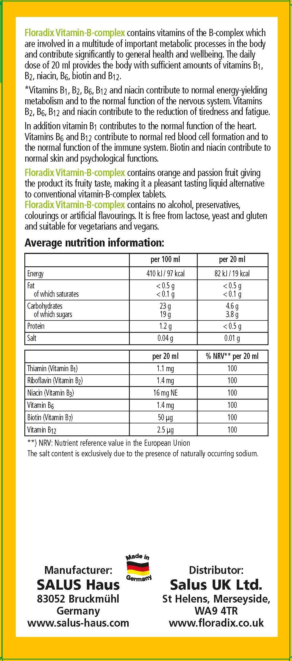 Floradix Vitamin B Complex Liquid Formula - 250 ml - image 7