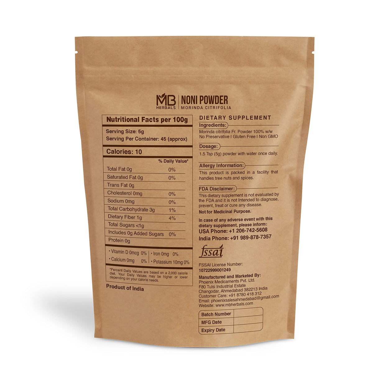 MB Herbals Noni Powder - 8 oz (227g) - image 2