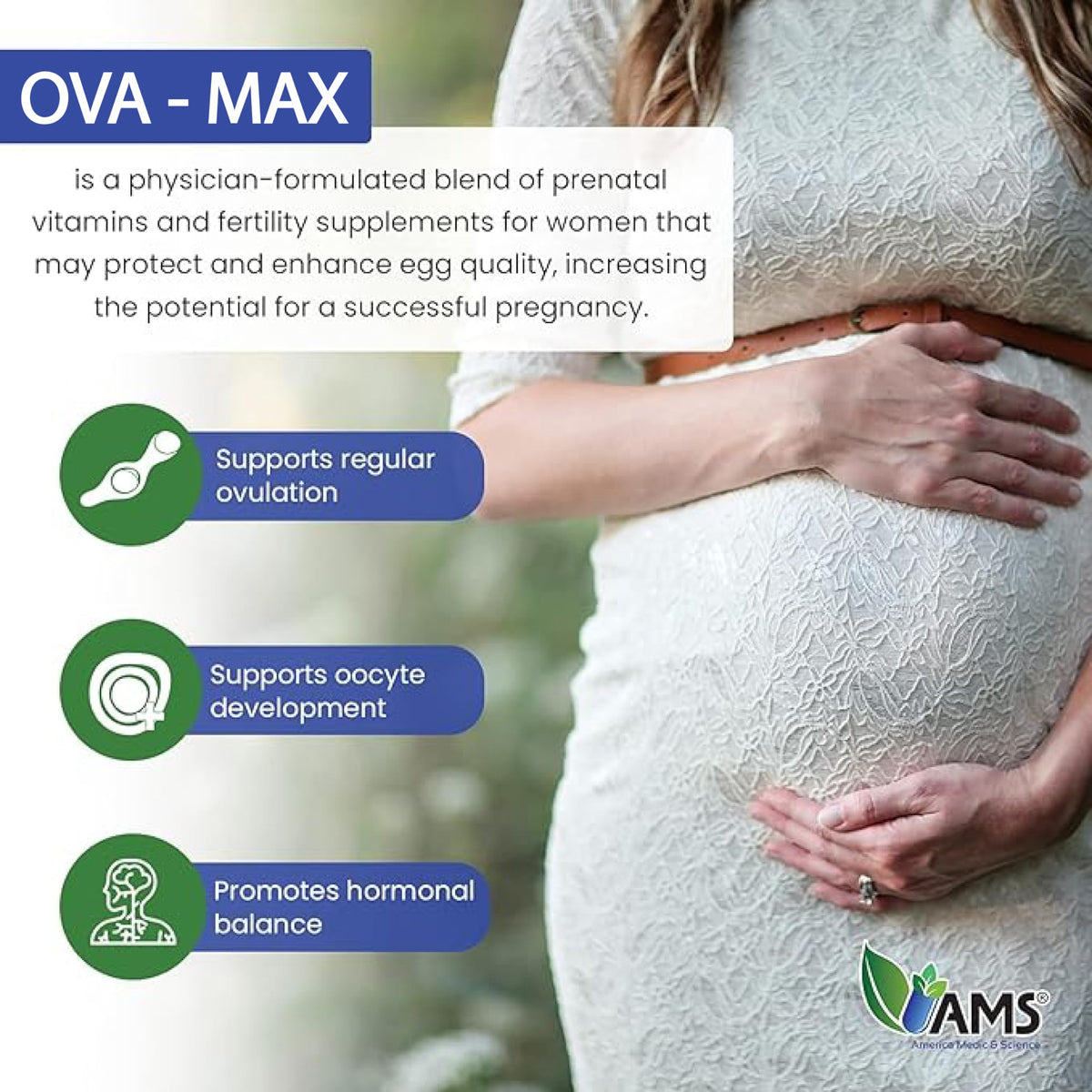 America Medic & Science OVA-Max Prenatal Vitamins - 120 Capsules - image 4