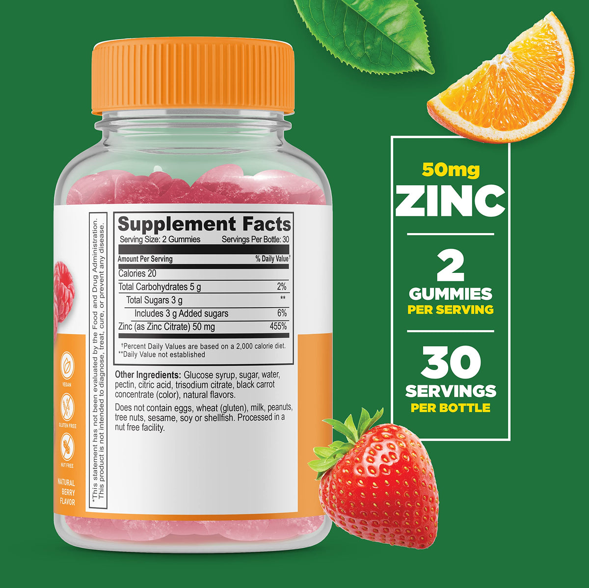 Lifeable Zinc 50mg Gummies Immune Support - 60 Count - image 2