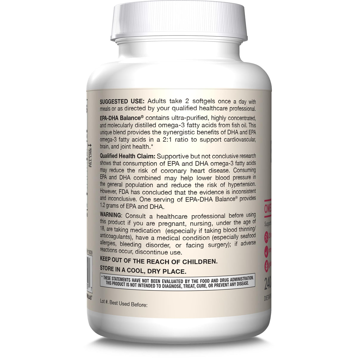 Jarrow Formulas EPA-DHA Balance Omega-3 1200 mg - 240 Softgels - image 9