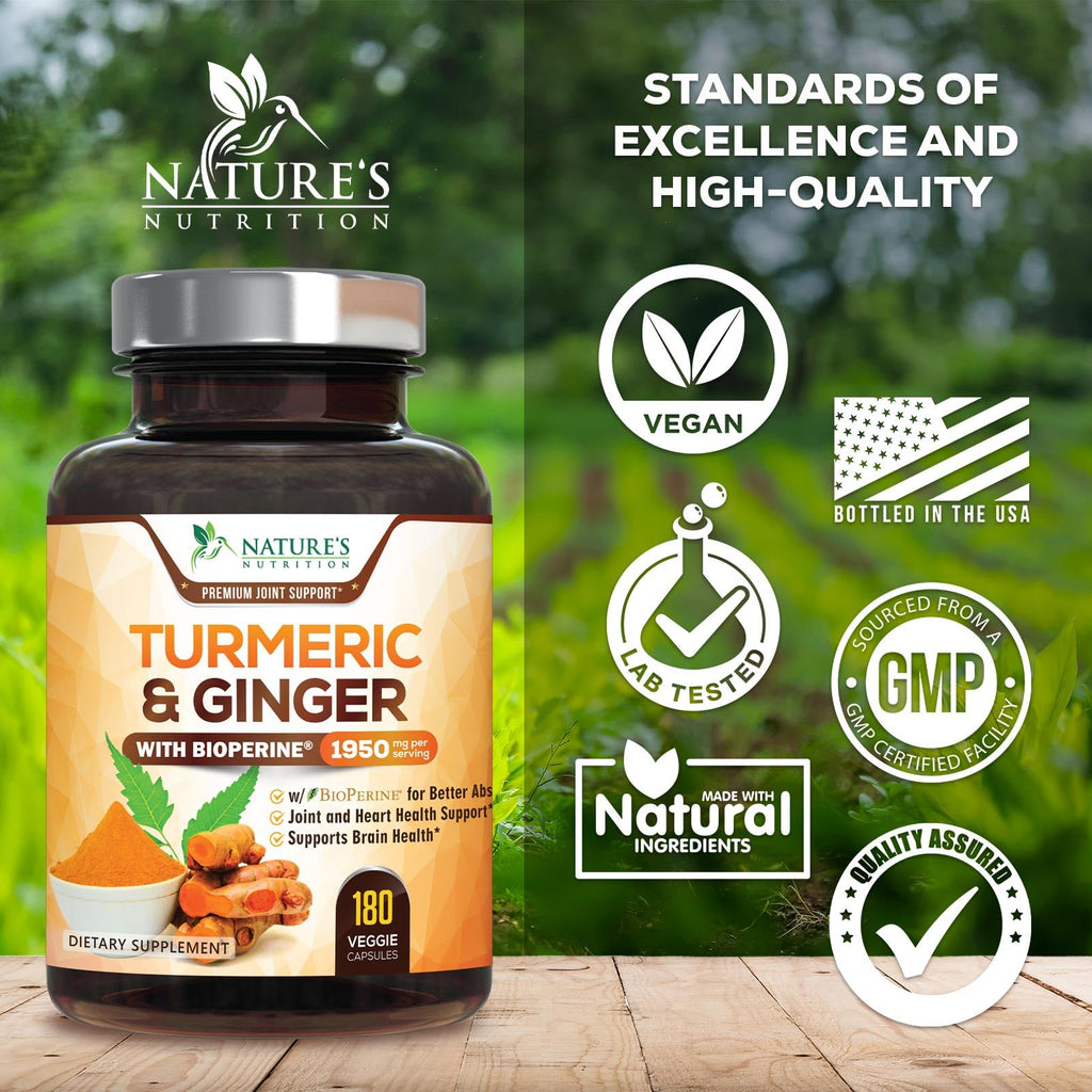 Nature's Nutrition Turmeric Curcumin Supplement - 95% Curcuminoids
