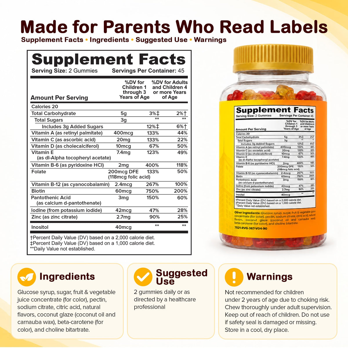 NOMMY BEARS Kids Multivitamin Gummies Age 2+ - 90 Gummies - image 7