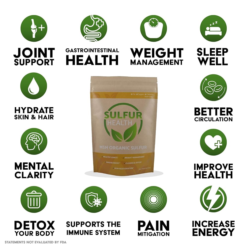 Sulfur Health MSM Organic Sulfur Powder 99.9% Pure - 1 Pound - image 3