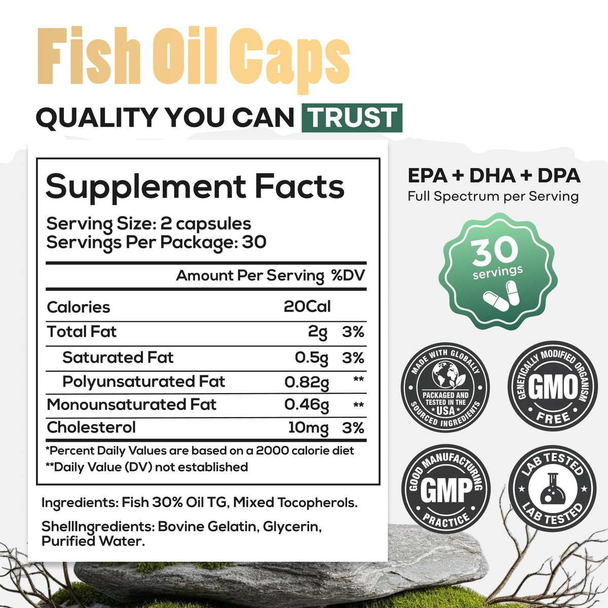 Wild Foods Omega 3 Fish Oil Supplement, 120 Capsules (2 pk)