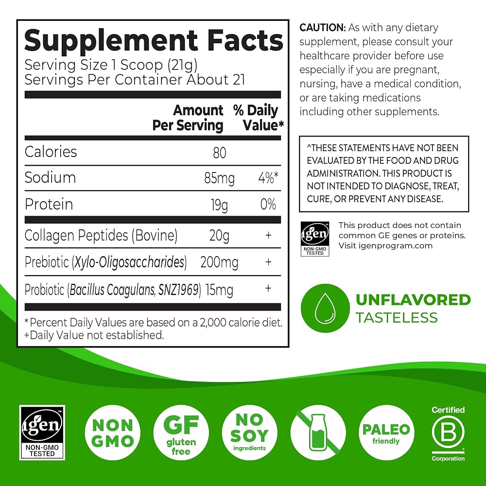 Orgain Collagen Peptides + Prebiotic & Probiotics Powder - 1 lb - image 2