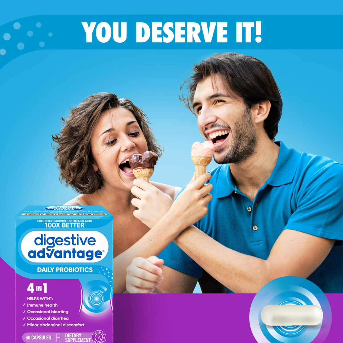 Digestive Advantage Daily Probiotic 4 in 1 Support - 60 Capsules - image 4