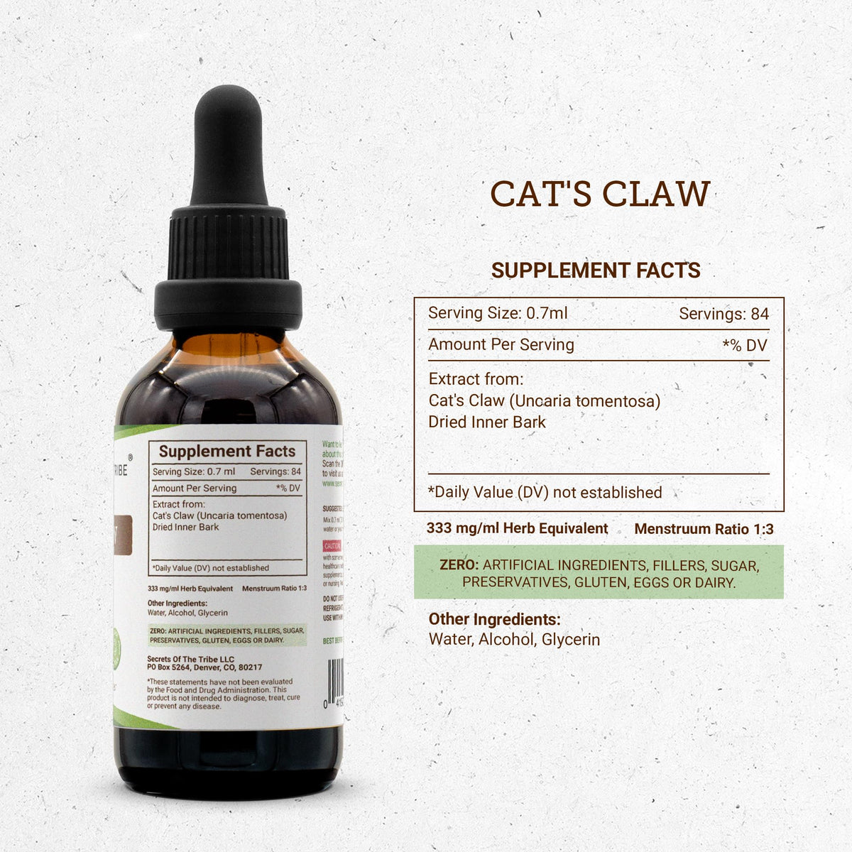 Secrets of the Tribe Cat's Claw Alcohol Tincture Liquid Extract - 2 fl oz - image 4