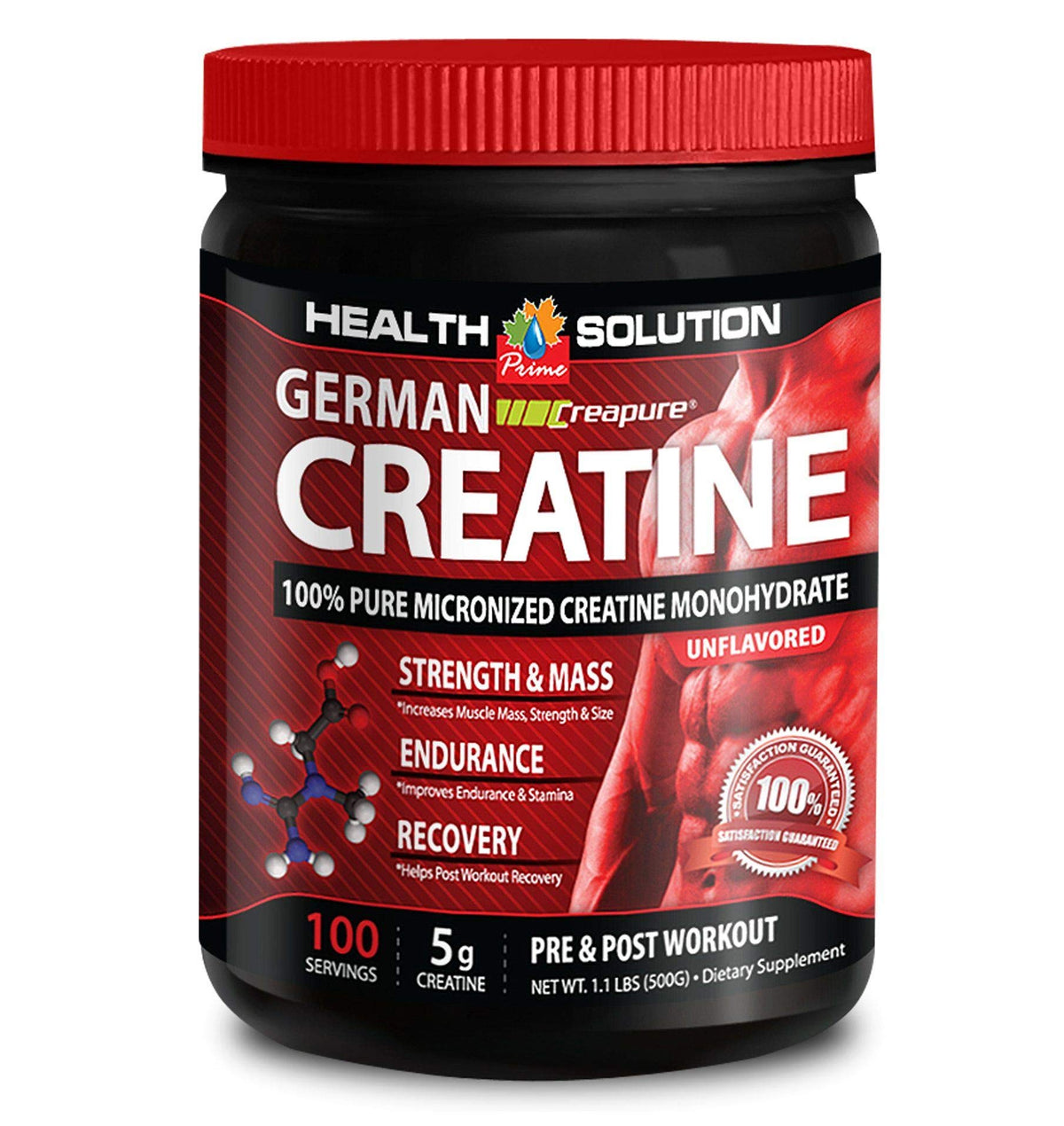 Health Solution Prime Creatine Monohydrate Powder - 60 Servings