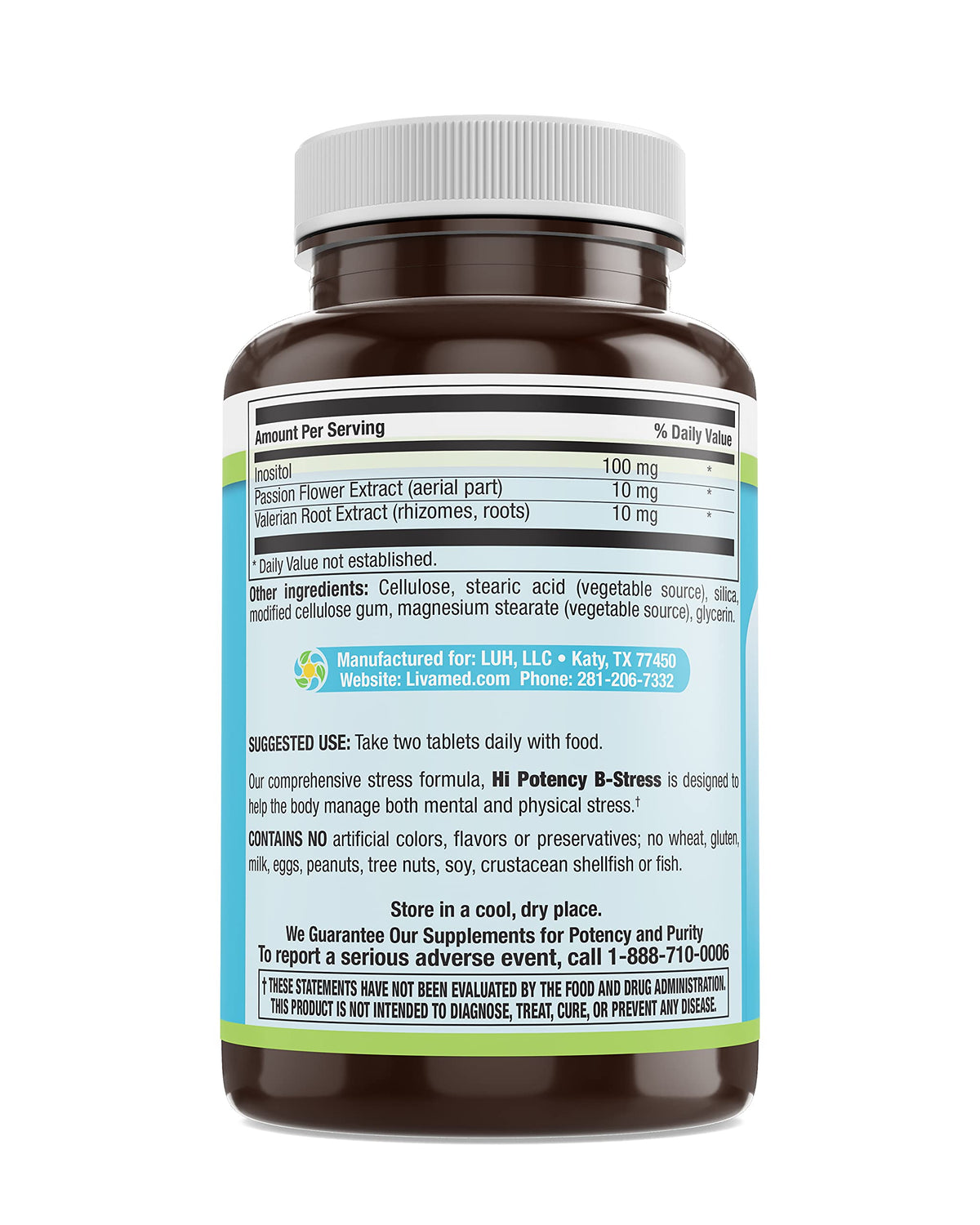 Livamed Hi Potency B Stress Complex Vitamins - 180 Tablets - image 3